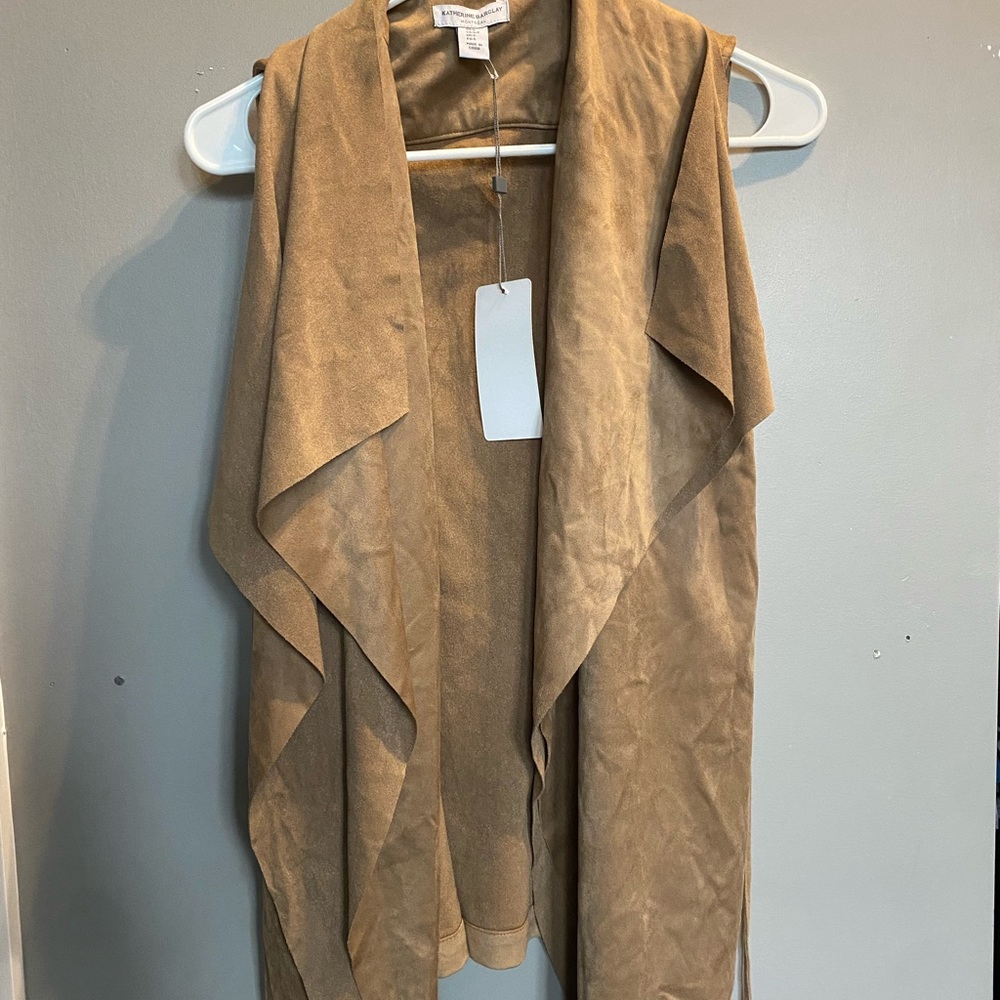 Katherine Barclay brown suede vest. Brand new with tags.
